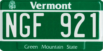 VT license plate NGF921