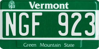 VT license plate NGF923