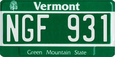 VT license plate NGF931