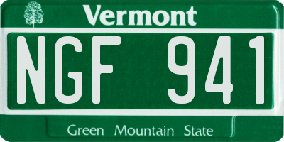 VT license plate NGF941