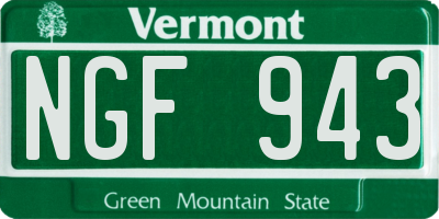 VT license plate NGF943