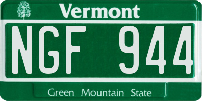 VT license plate NGF944