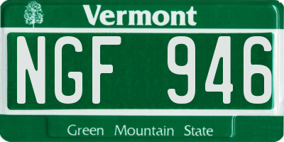 VT license plate NGF946