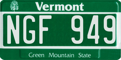 VT license plate NGF949