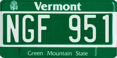 VT license plate NGF951