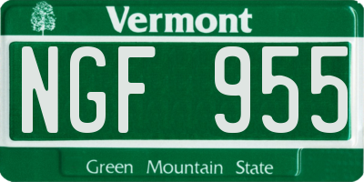 VT license plate NGF955