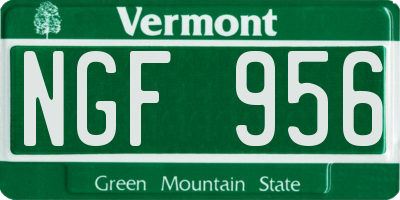 VT license plate NGF956