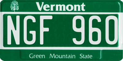 VT license plate NGF960