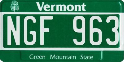 VT license plate NGF963