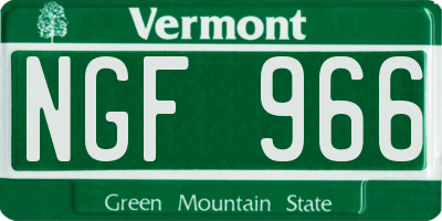 VT license plate NGF966