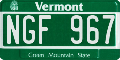 VT license plate NGF967