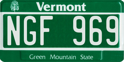 VT license plate NGF969