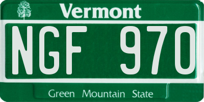 VT license plate NGF970