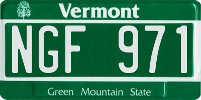 VT license plate NGF971