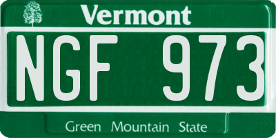 VT license plate NGF973