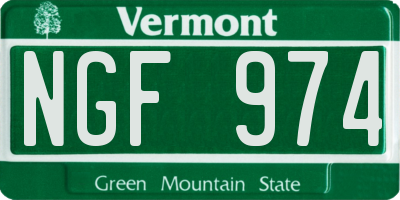 VT license plate NGF974