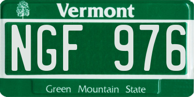 VT license plate NGF976