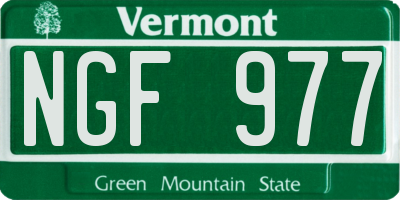 VT license plate NGF977