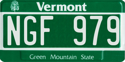 VT license plate NGF979