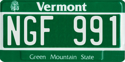 VT license plate NGF991