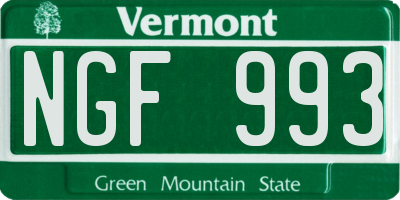 VT license plate NGF993