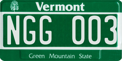 VT license plate NGG003