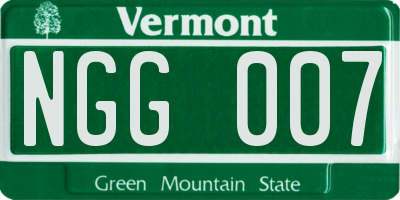 VT license plate NGG007