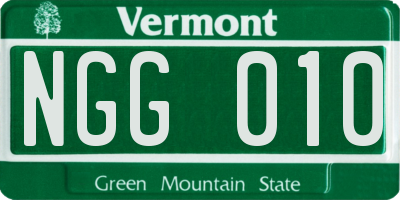 VT license plate NGG010