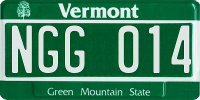 VT license plate NGG014