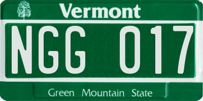 VT license plate NGG017