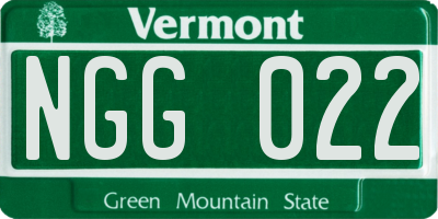 VT license plate NGG022