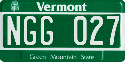 VT license plate NGG027