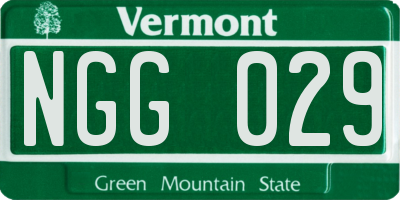 VT license plate NGG029