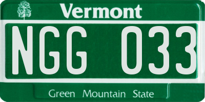 VT license plate NGG033