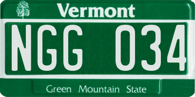 VT license plate NGG034