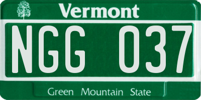 VT license plate NGG037