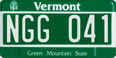 VT license plate NGG041
