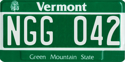 VT license plate NGG042