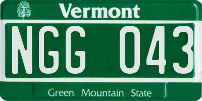 VT license plate NGG043
