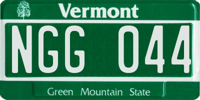VT license plate NGG044