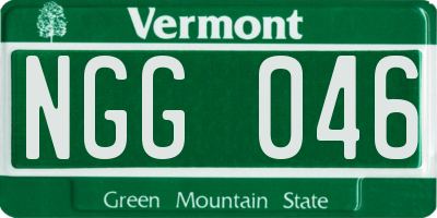 VT license plate NGG046