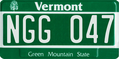 VT license plate NGG047