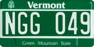 VT license plate NGG049