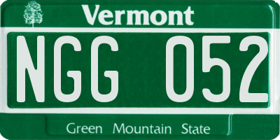VT license plate NGG052