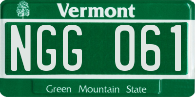 VT license plate NGG061