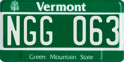 VT license plate NGG063