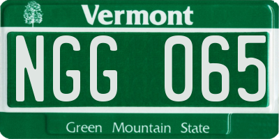 VT license plate NGG065