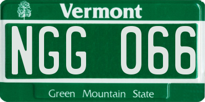 VT license plate NGG066