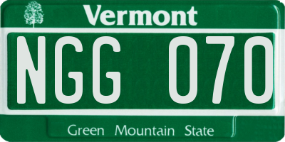 VT license plate NGG070