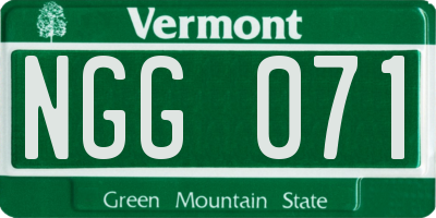 VT license plate NGG071